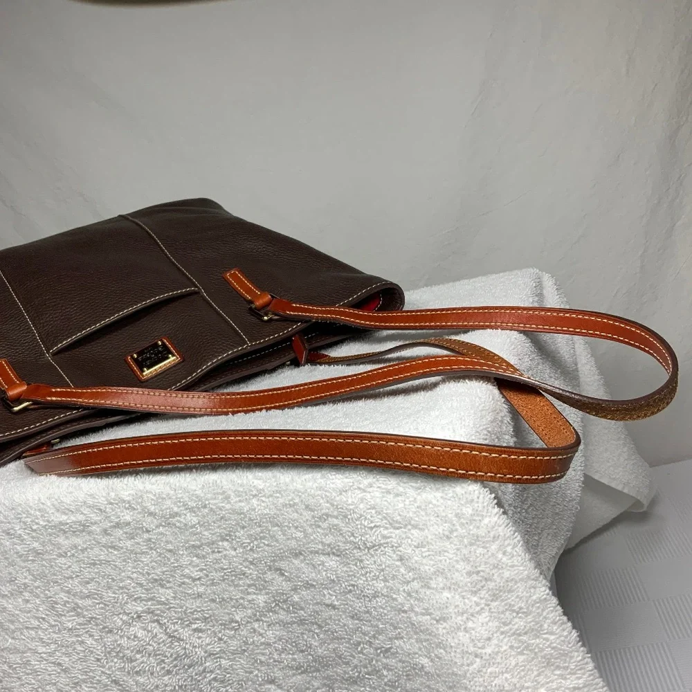 Dooney & Bourke Pebbled Leather Shoulder Bag/Tote - Brown